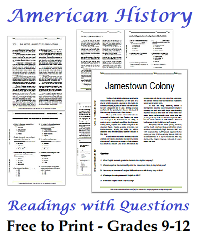 free printable history worksheet
