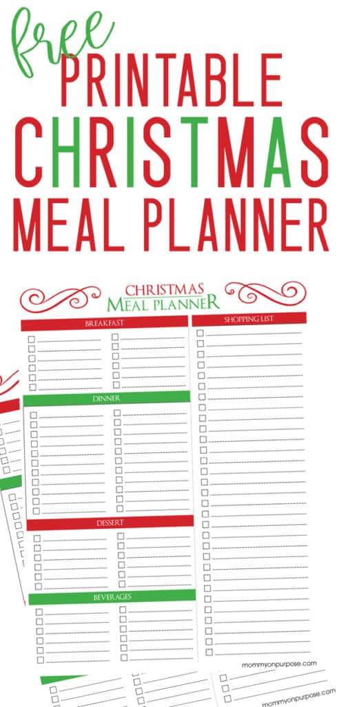 Free Printable Christmas Menu Planner - Mommy on Purpose
