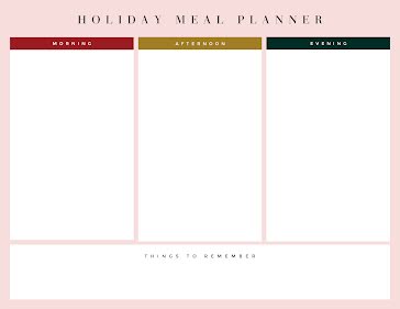 free printable holiday menu planner