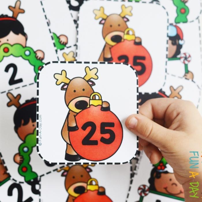 Christmas Calendar Numbers Free Printable - Fun-A-Day!