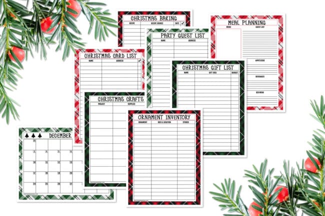 free printable holiday organizer