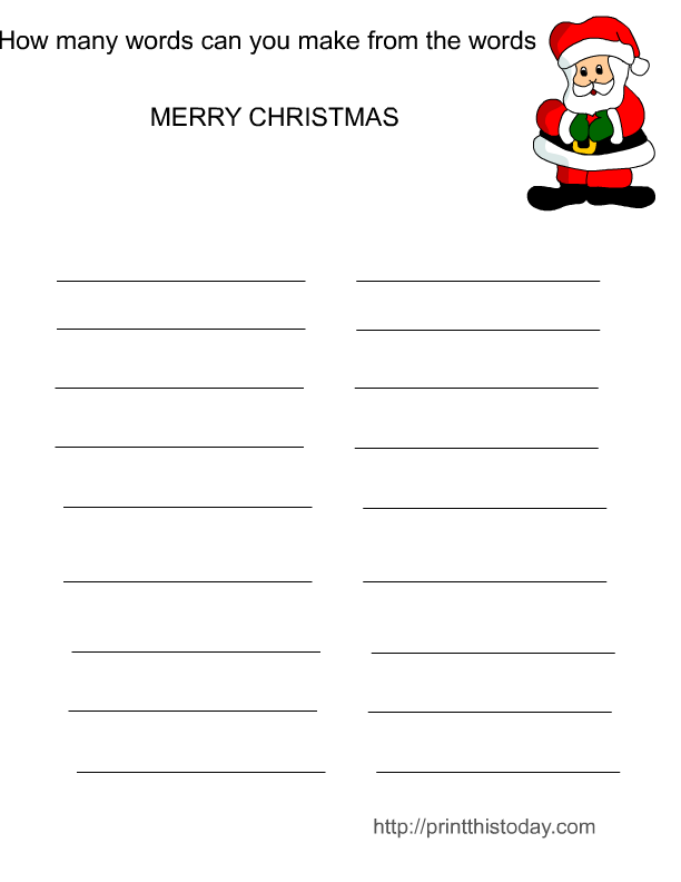 Free Printable Christmas Games