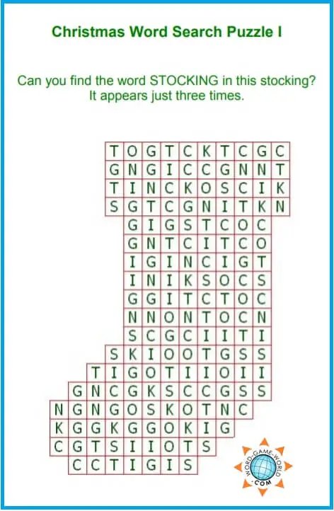 free printable holiday word games
