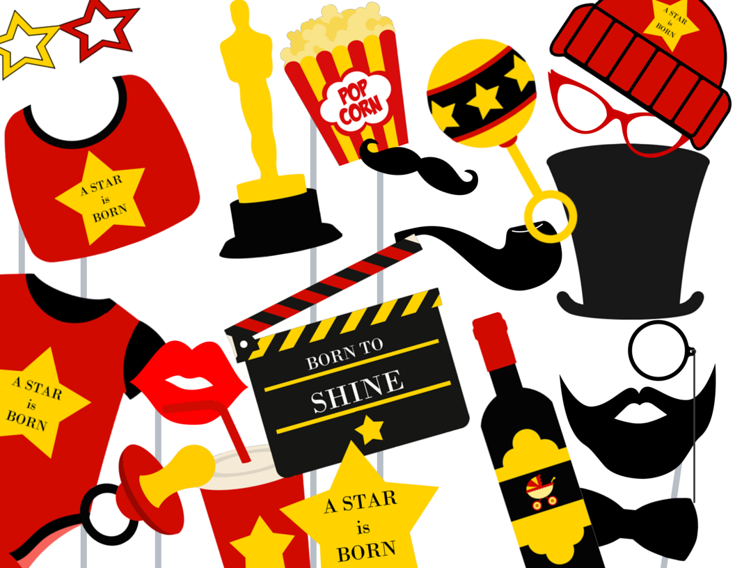 free printable hollywood photo booth props