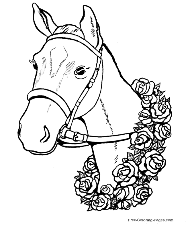 free printable horse head coloring pages