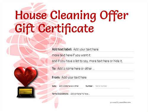 house cleaning gift certificate templates