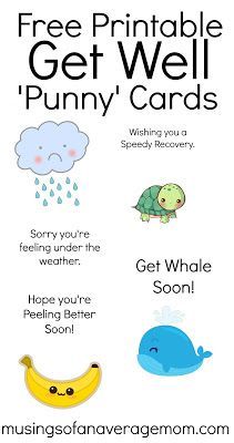 free printable humorous get well cards