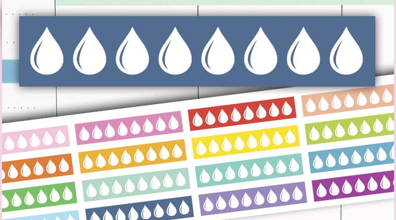 Free Printable Daily Hydrate Planner Stickers - Lovely Planner