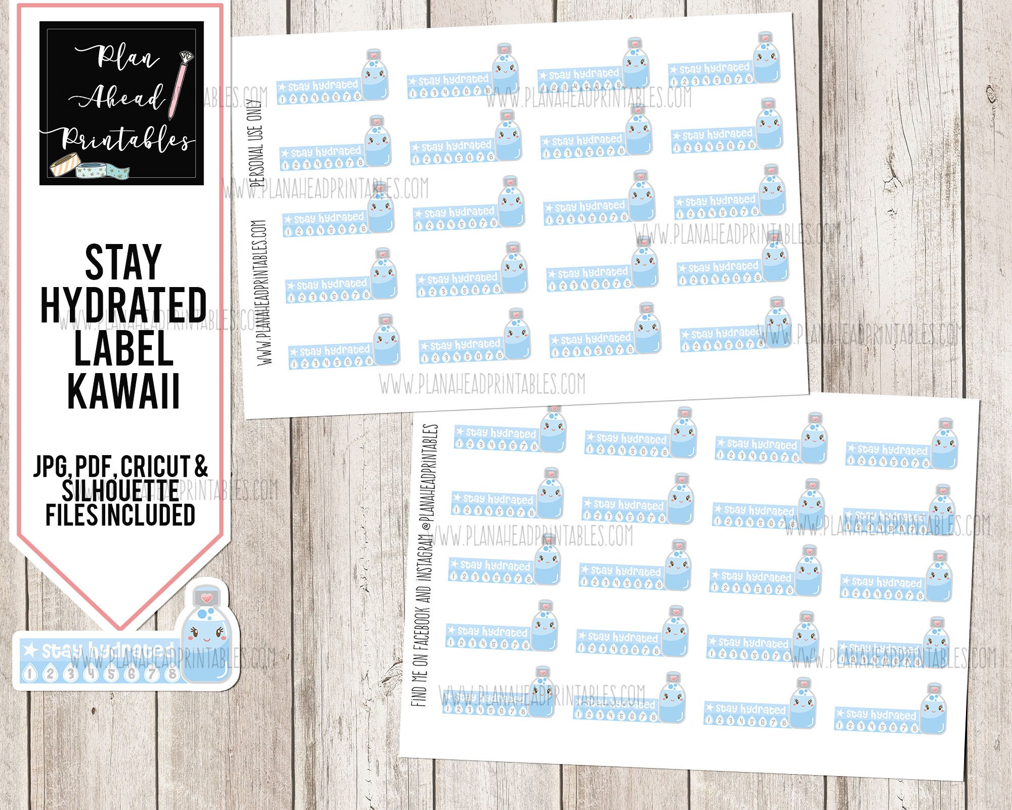 free printable hydrate stickers