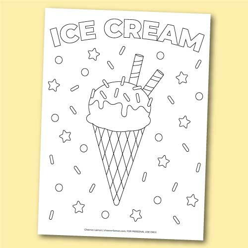 Printable Ice Cream Coloring Page | AllFreePaperCrafts.com