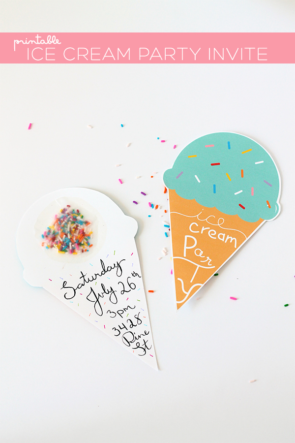 Print/DIY | Printable Ice Cream Party Invites - Squirrelly Minds