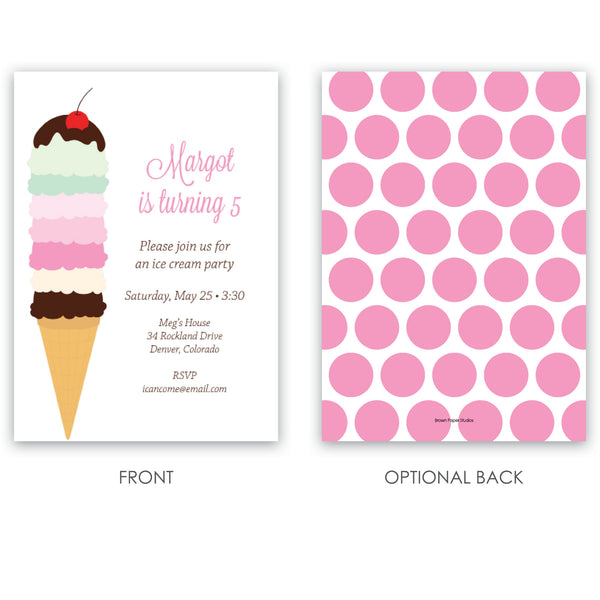 Ice Cream Party Invitation