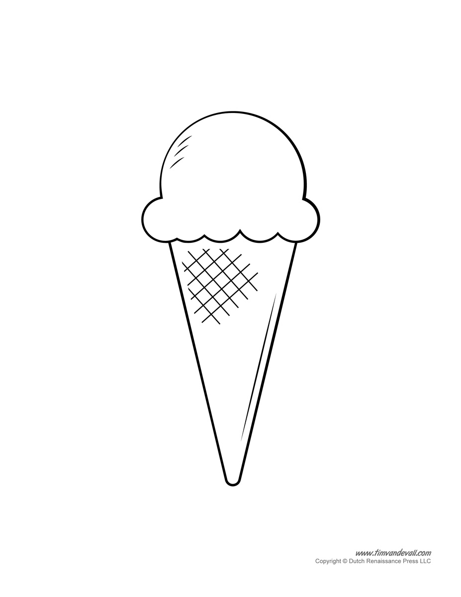 free printable ice cream cone pattern