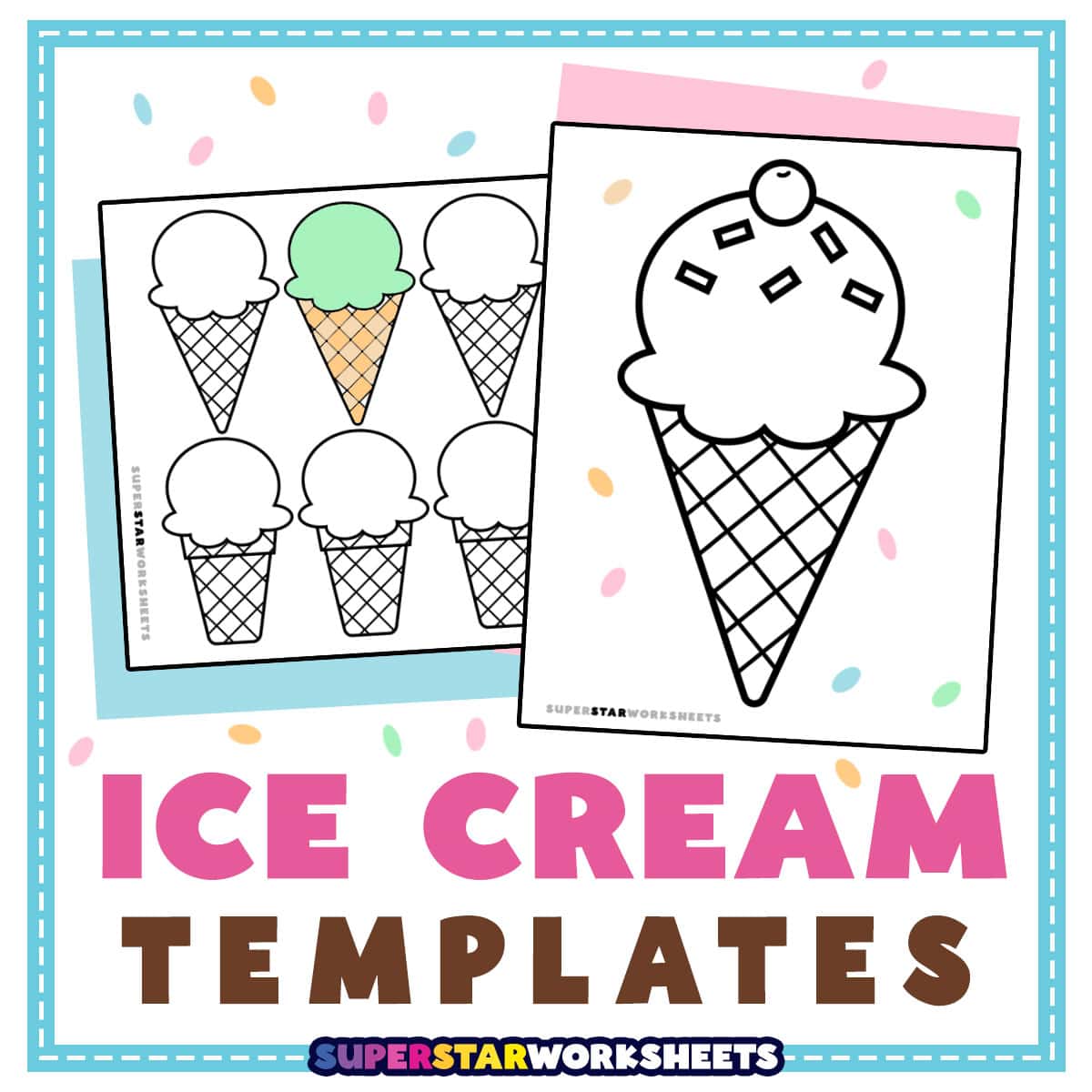Ice Cream Cone Template -Worksheets Library