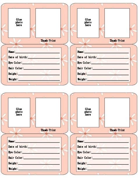 free printable id cards templates