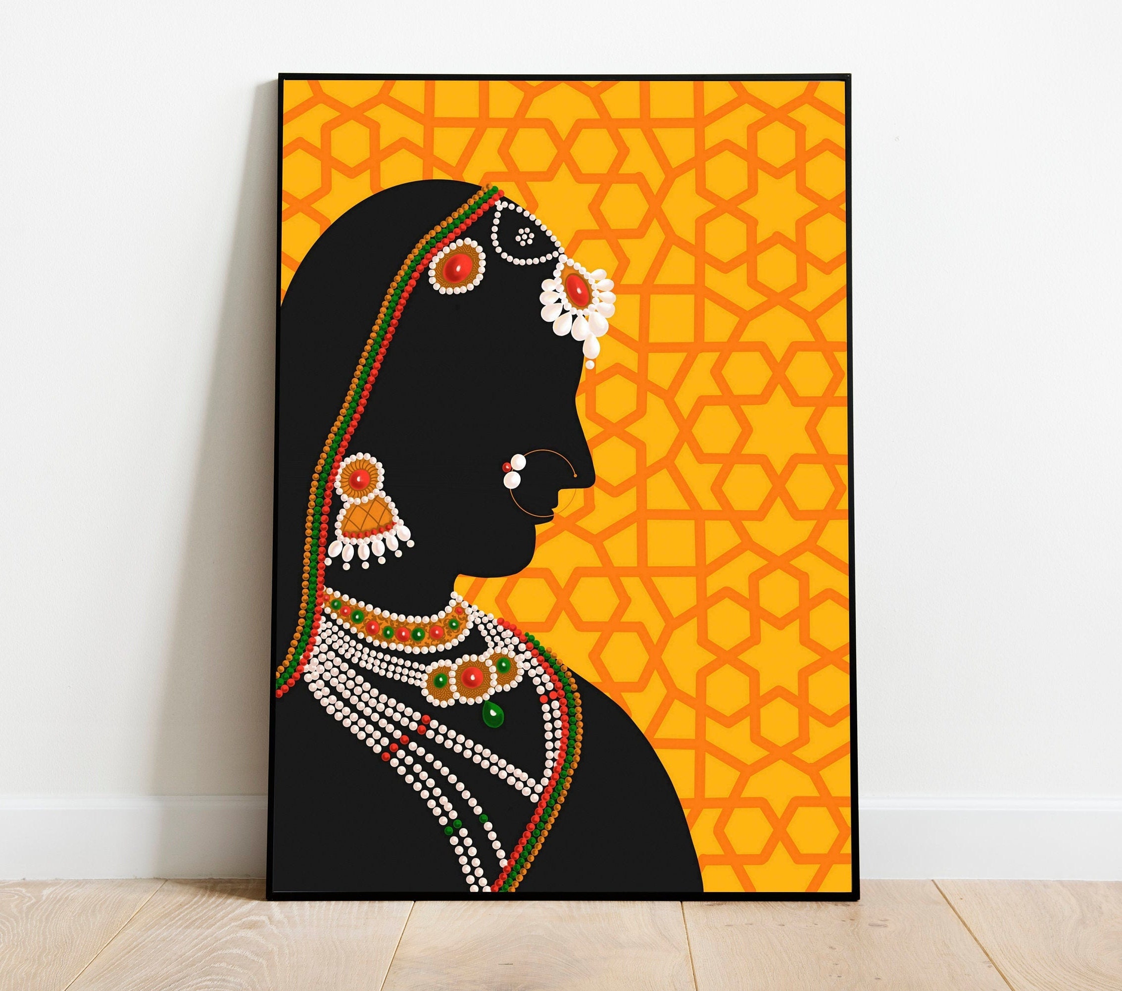 Indian Royal Lady Art Print, Digital Mughal Art, Printable Indian ...