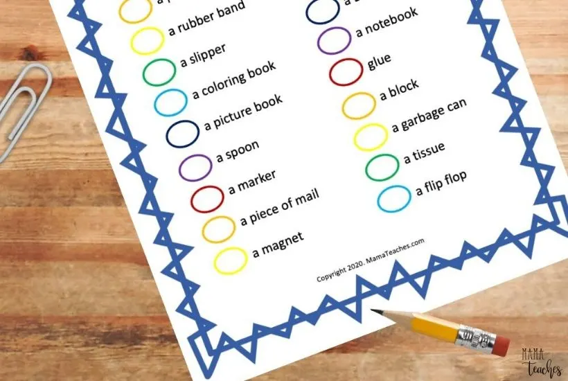 Indoor Scavenger Hunt for Kids Printable - Mama Teaches