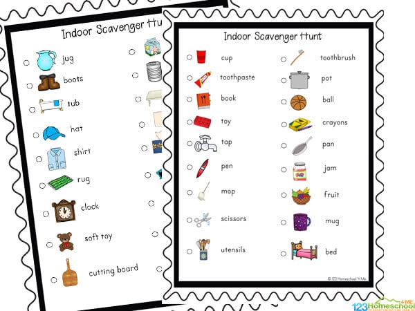 Free Printable Indoor Scavenger Hunt pdf