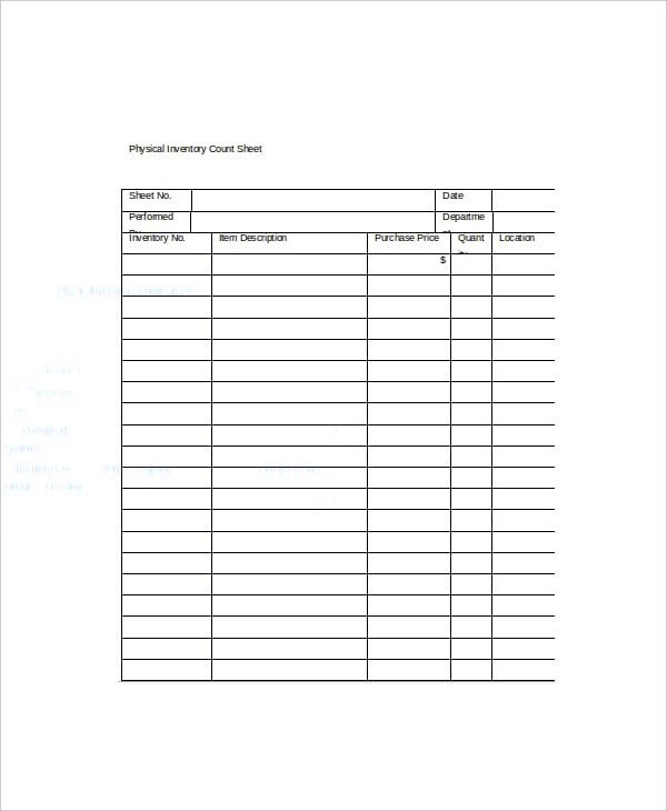 Inventory Count Sheet Template - 8+ Free Word, PDF Documents Download - Worksheets Library inventory-count-sheet-template-8-free-word-pdf-documents-download-worksheets-library