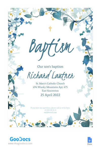 Free Baptism Invitation Templates | thegoodocs.com