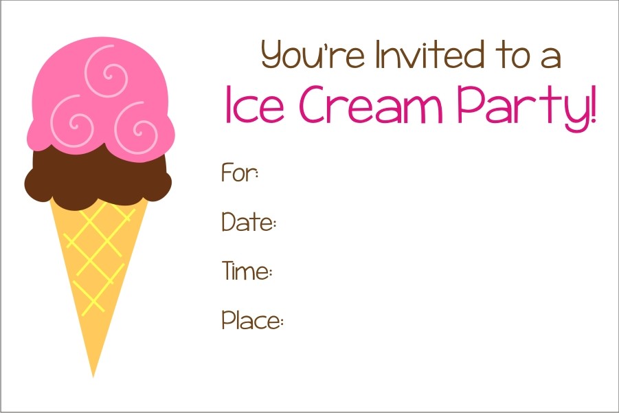 free printable invitations ice cream party