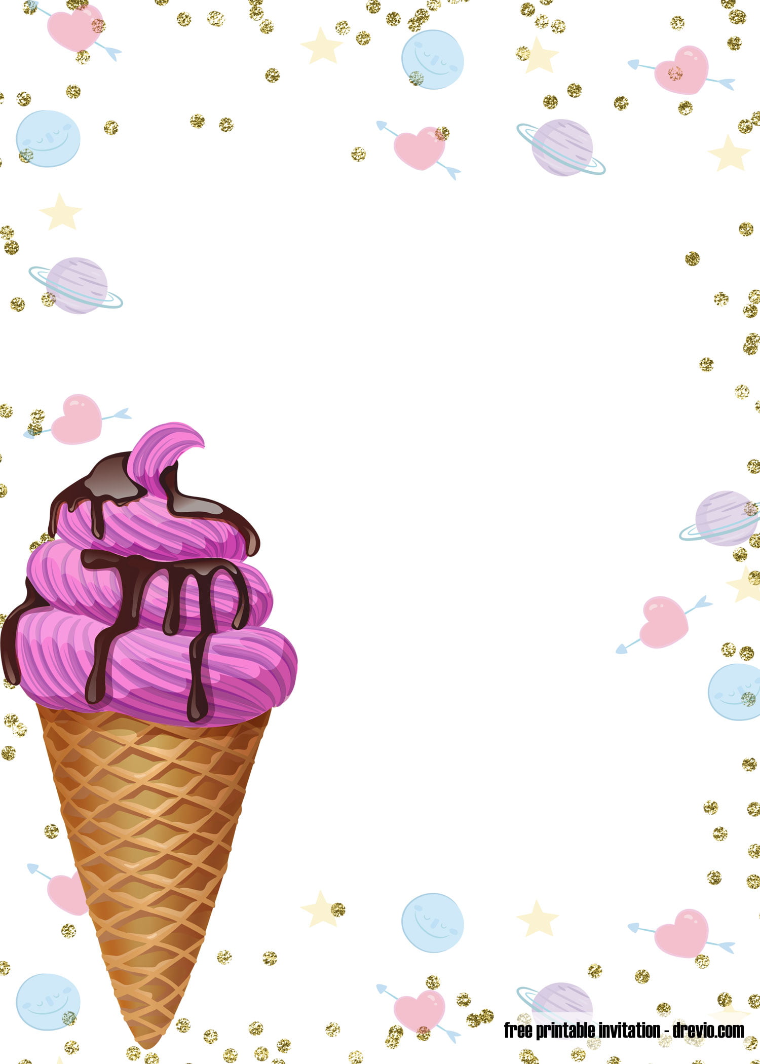free printable invitations ice cream party