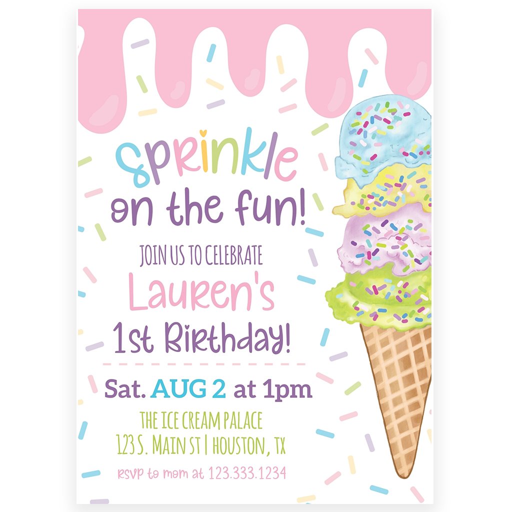 free printable invitations ice cream party