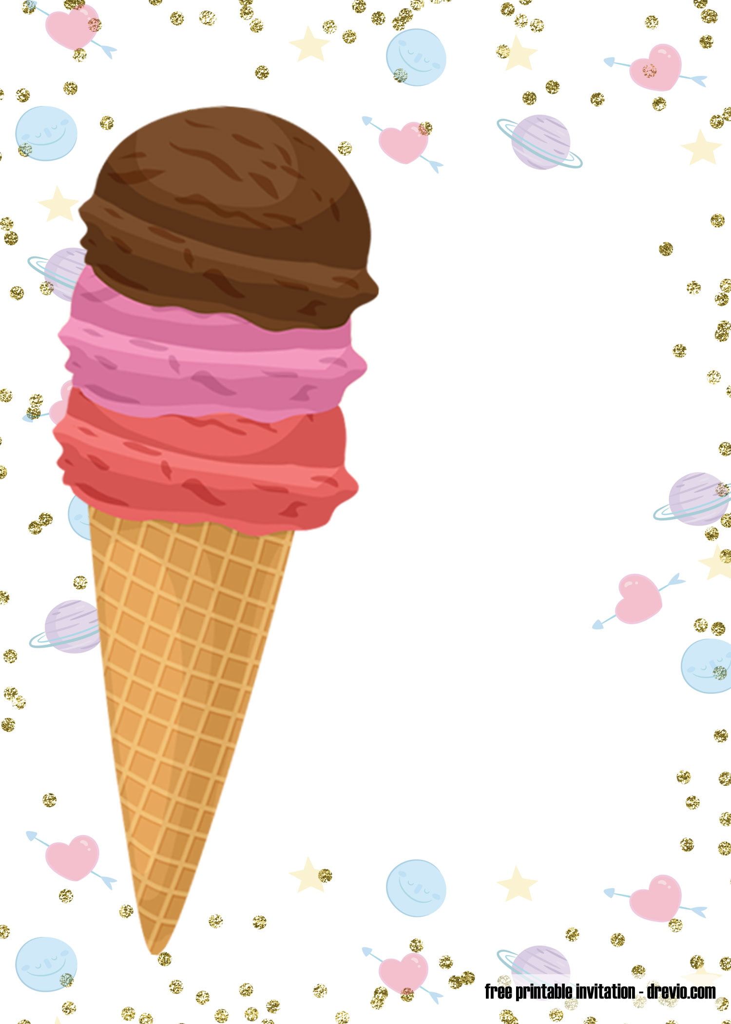 free printable invitations ice cream party