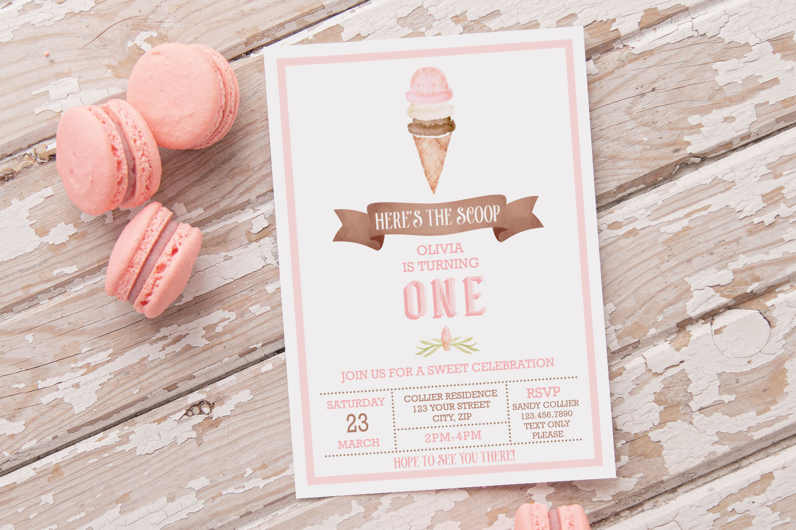 Printable Ice Cream Party Invitation - Anna &  Ivey Design Co.