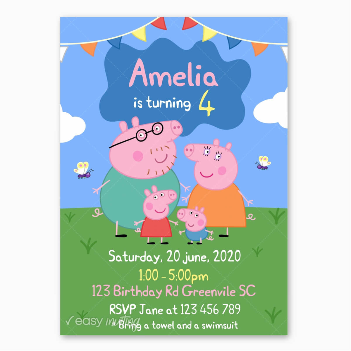 free printable invitations peppa pig