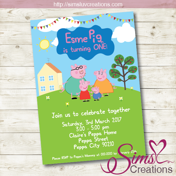 PEPPA PIG BIRTHDAY PRINTABLE INVITATION | PEPPA PIG PARTY ...