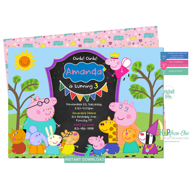 free printable invitations peppa pig