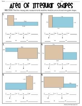 Area of Irregular Shapes WS