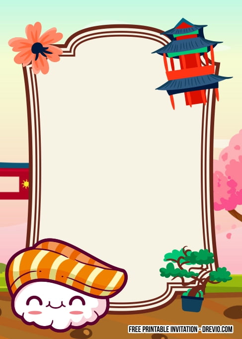 free printable japanese party invitations