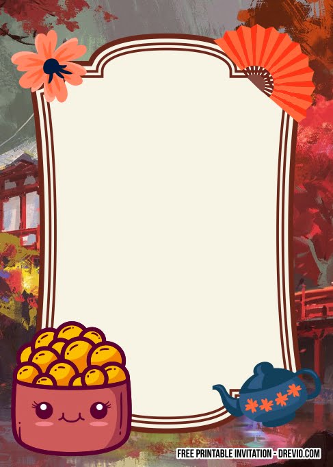 free printable japanese party invitations