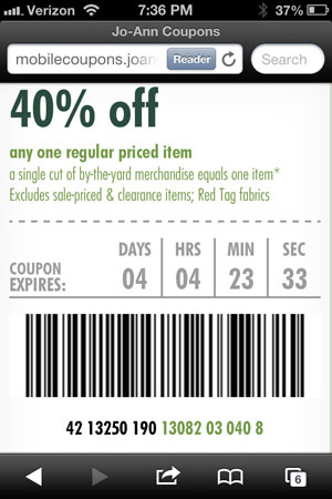 JoAnn Mobile Coupons - How to Use Em