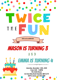 133K+ Free Templates for Sibling birthday invitation | PosterMyWall