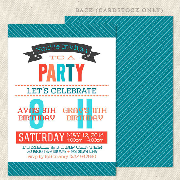 free printable joint birthday invitations