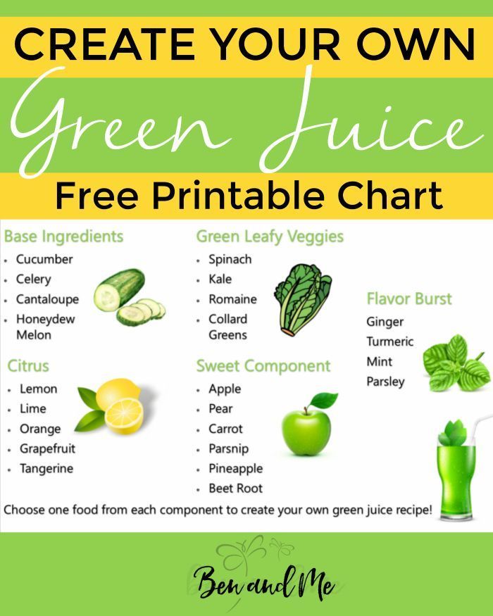 free printable juicing recipes