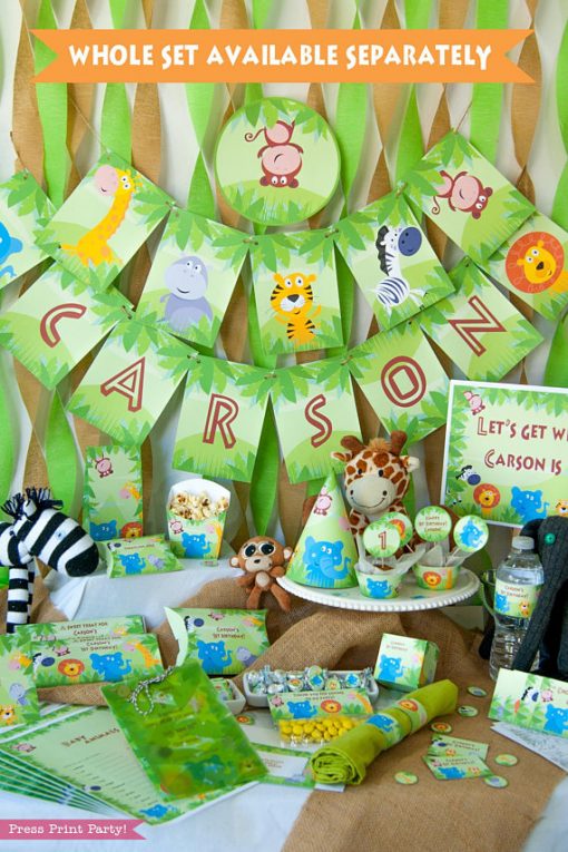 free printable jungle banner