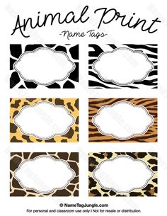 free printable jungle place cards