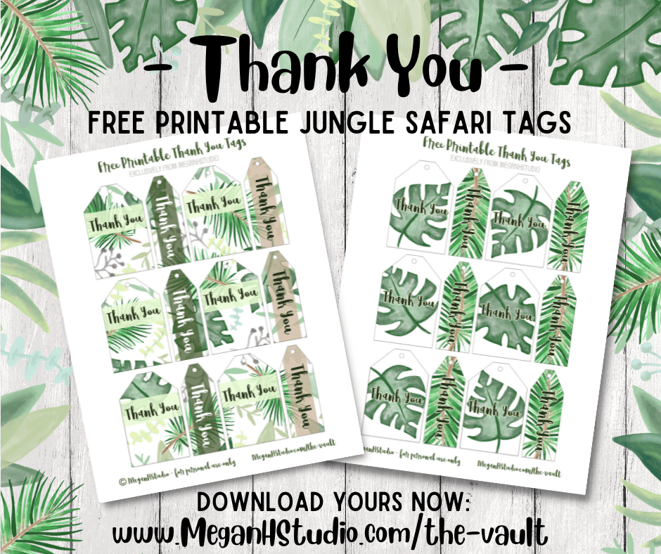 free printable jungle place cards