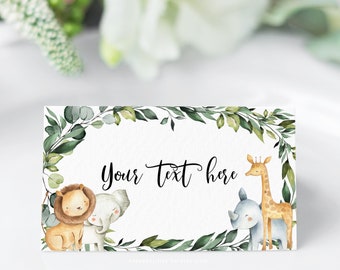 free printable jungle place cards
