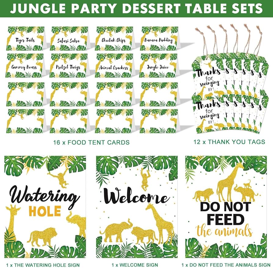 free printable jungle place cards