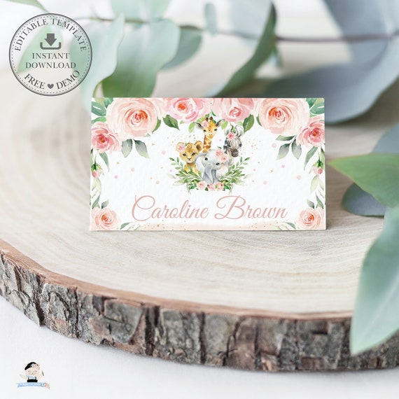 free printable jungle place cards