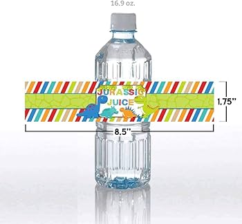 Amazon.com: Jurassic Juice Dinosaur Birthday Party Waterproof ...