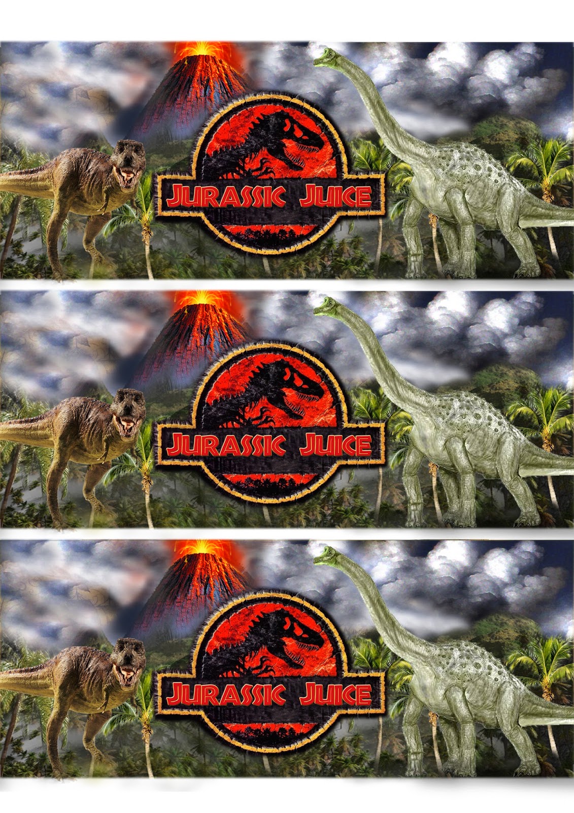 free printable jurassic world water bottle labels