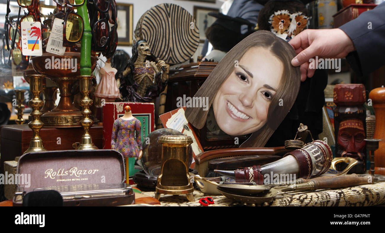 A Kate Middleton mask on display at Curiosity, a shop in St ...
