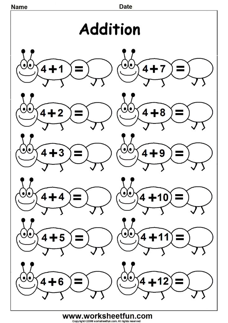 free printable kindergarten addition worksheet