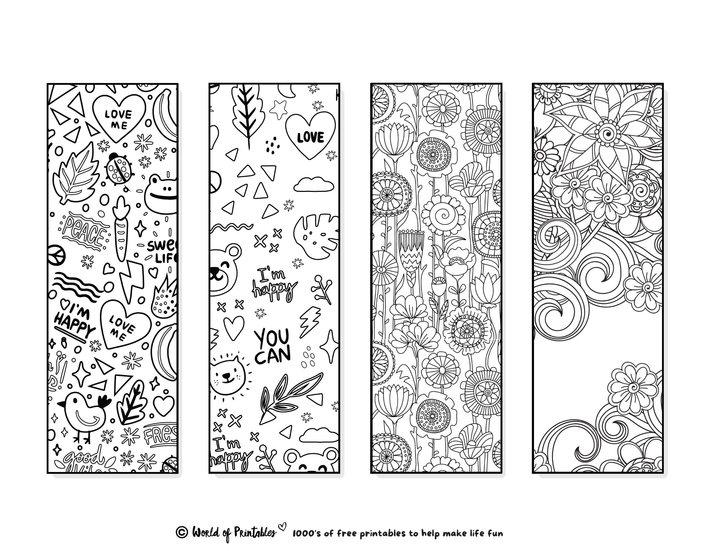 free printable kindergarten bookmarks